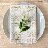 Painted Floral Pesach Cloth Napkins I Set of 4