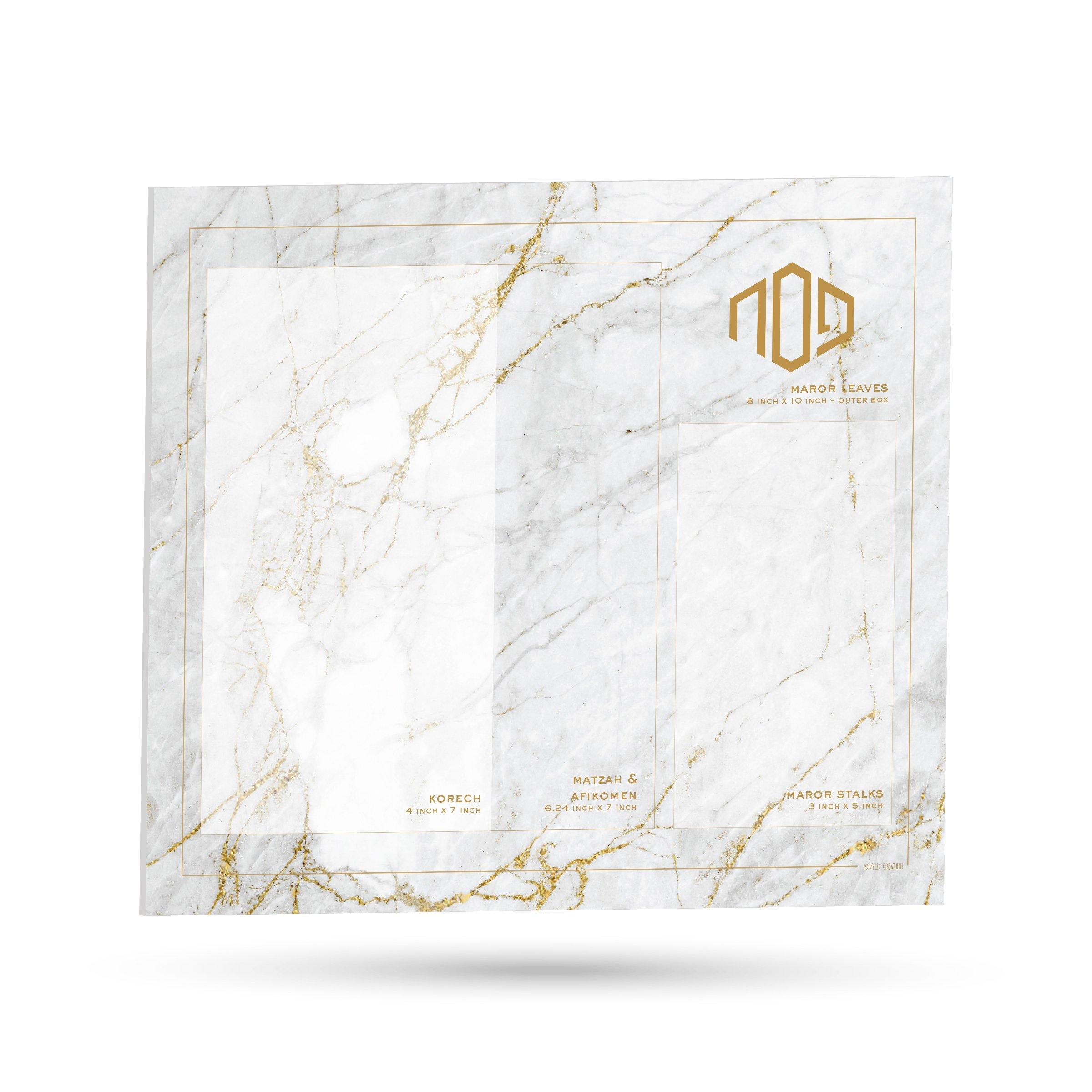 Gold Marble Pesach Shiurim Card - Plastic - Acrylic Creations - Pesach Creations