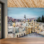 V325 -  Kotel Plaza Sukkah Mural - Acrylic Creations - Nechama Fine Art x Sukkah Mural