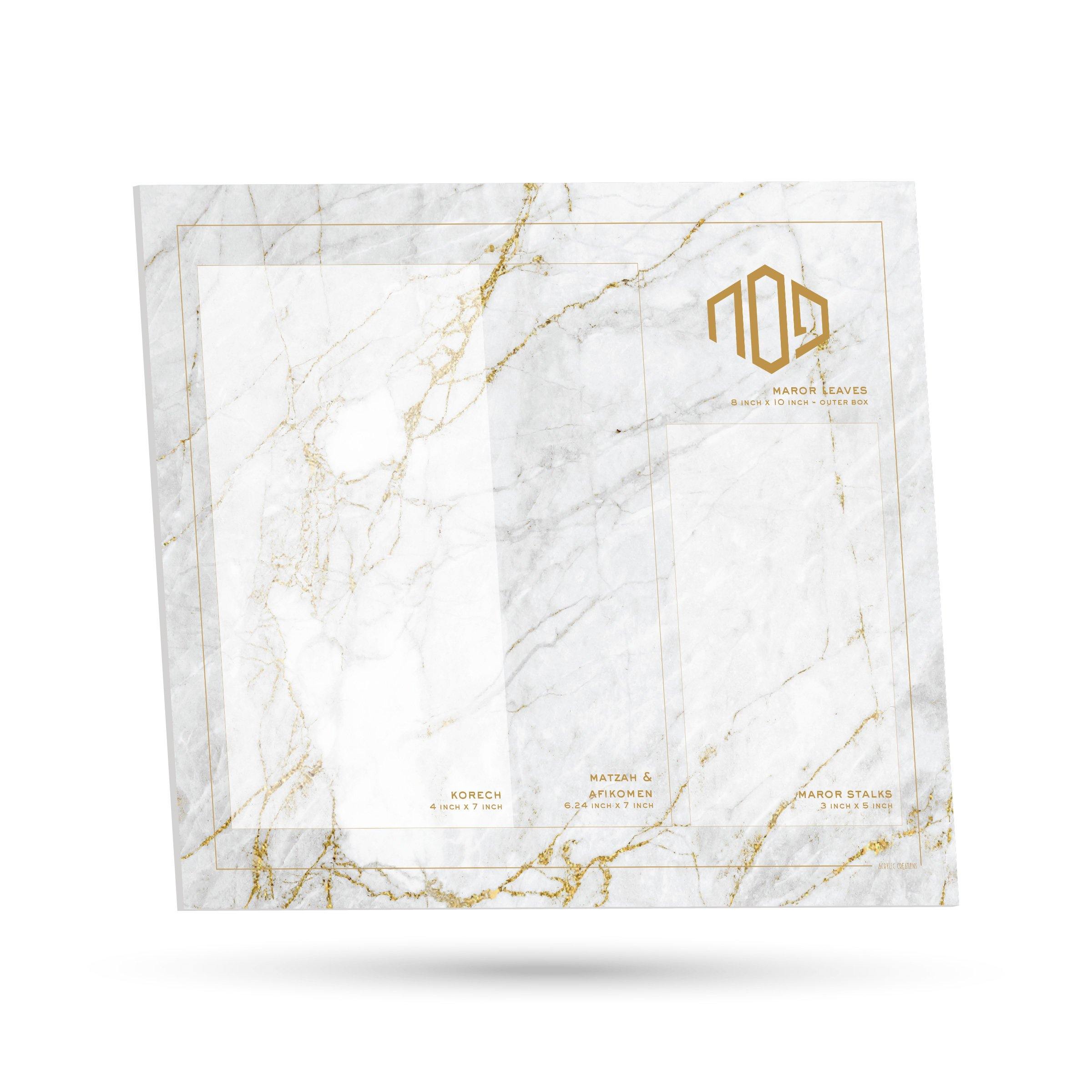 Gold Marble Pesach Shiurim Card - Plastic - Acrylic Creations - Pesach Creations