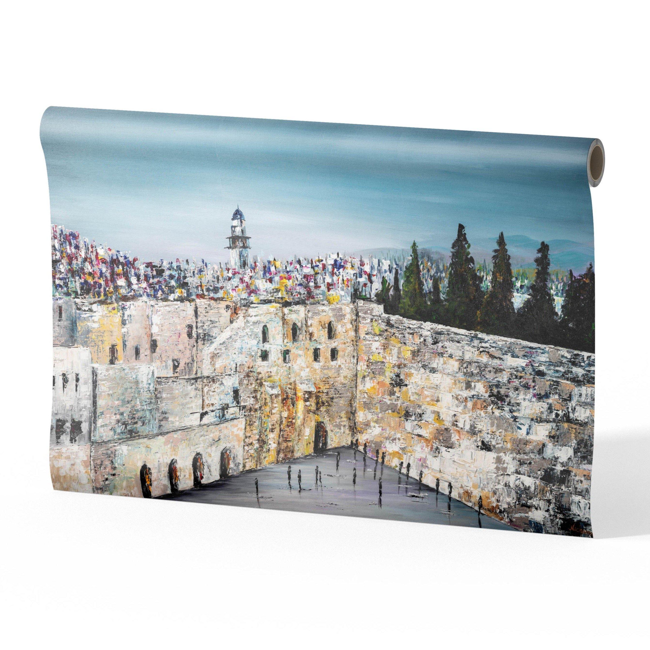 325 -  Kotel Plaza Sukkah Mural - Acrylic Creations - Nechama Fine Art x Sukkah Mural